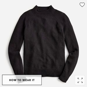 J.Crew Women's Large Black Super-soft Roll-neck Sweater